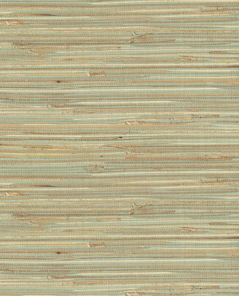 Fine Sisal wallpaper by Eijffinger, sisal texture in soft seafoam and warm tan tones