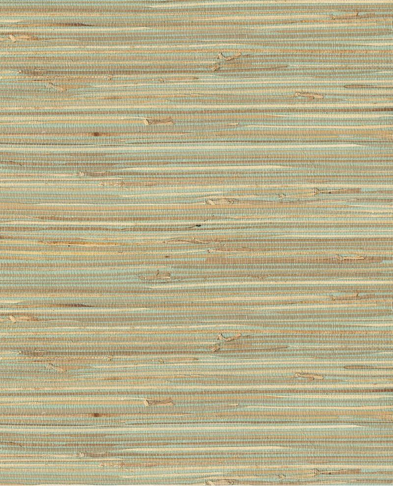 Fine Sisal wallpaper by Eijffinger, sisal texture in soft seafoam and warm tan tones