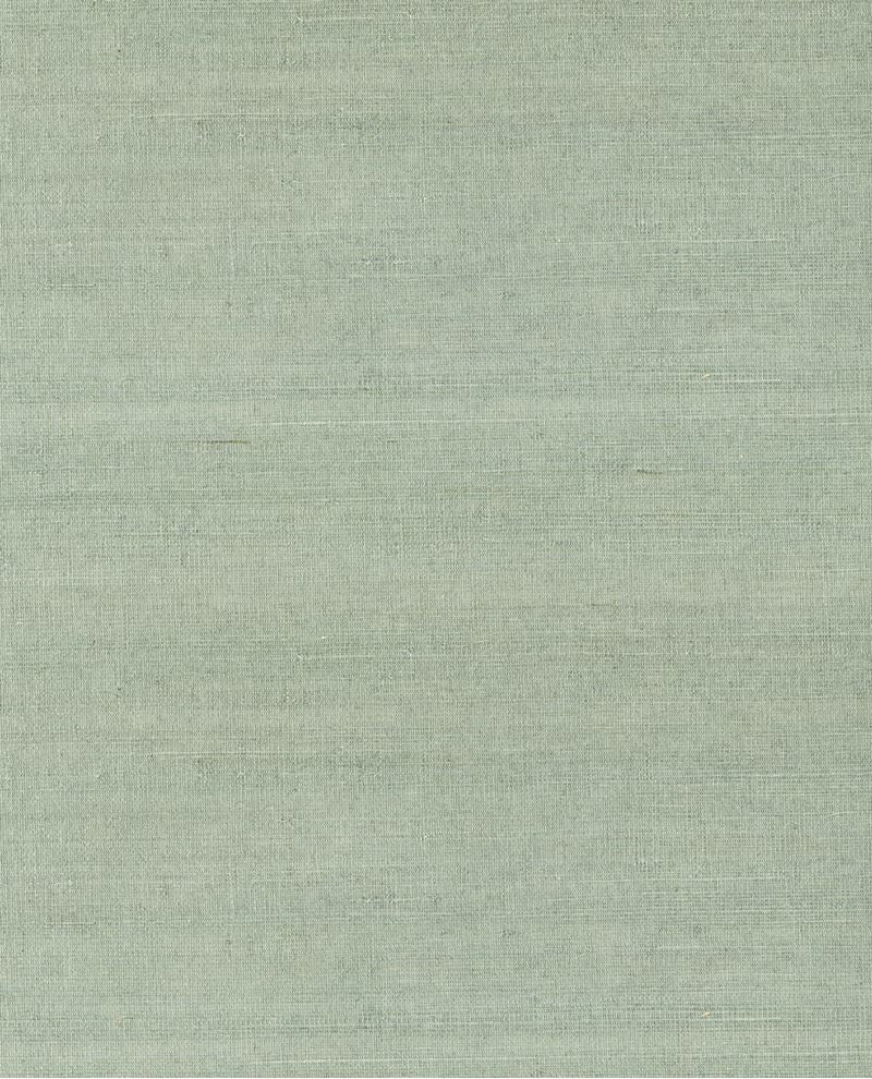 Coarse Weave grasscloth wallpaper by Eijffinger, flat swatch in pale sage-green woven texture