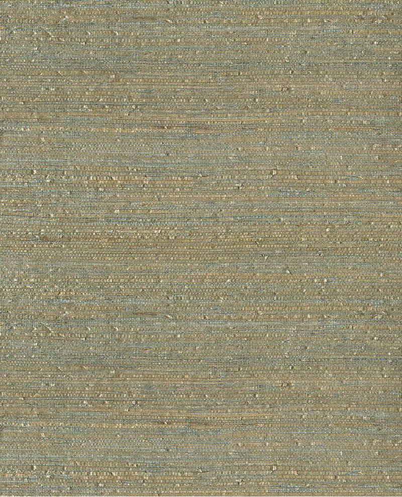 Fine Reed grasscloth wallpaper by Eijffinger, textured swatch in mottled taupe and aqua natural reed