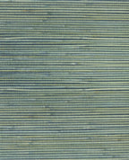 Fine Reed grasscloth wallpaper by Eijffinger, flat swatch of striped slate-blue and sage reed weave