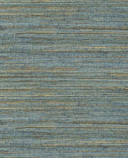 Fine Reed grasscloth wallpaper by Eijffinger, swatch of variegated teal, blue and amber woven reed