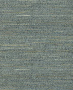 Knotted Jute grasscloth wallpaper by Eijffinger, swatch in soft teal-grey jute with amber threads