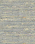 Knotted Jute grasscloth wallpaper by Eijffinger, flat swatch in chambray blue with cream knotted reed