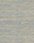 Knotted Jute grasscloth wallpaper by Eijffinger, flat swatch in chambray blue with cream knotted reed