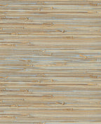 Coarse Weave grasscloth wallpaper by Eijffinger, close-up swatch in sandy beige and pale blue chunky reed