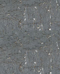 Mica Cork wallpaper by Eijffinger, close-up swatch of slate-grey cork with metallic gold and silver mica flecks