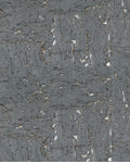 Mica Cork wallpaper by Eijffinger, close-up swatch of slate-grey cork with metallic gold and silver mica flecks