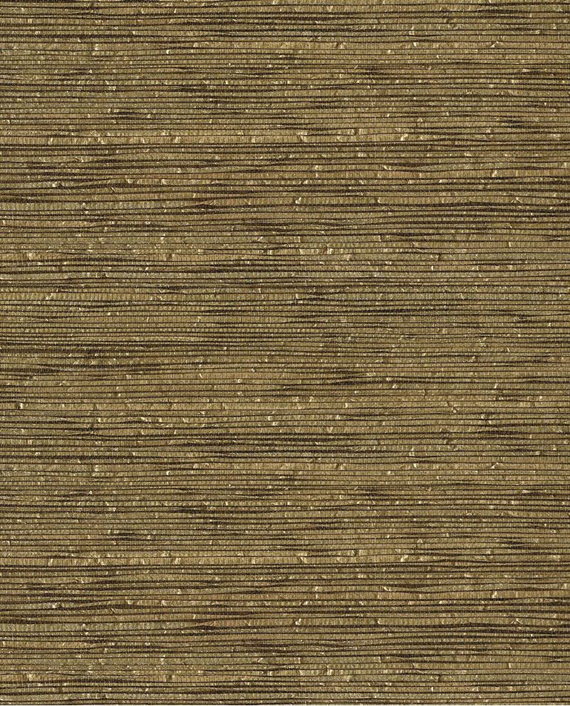 Fine Sisal wallpaper by Eijffinger, sisal weave in dark olive-brown with golden flecks