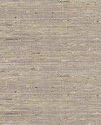 Fine Sisal wallpaper by Eijffinger, sisal grasscloth swatch in heathered mauve-grey