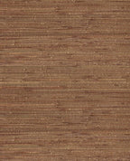 Wide Reed grasscloth wallpaper by Eijffinger, close-up swatch in rich chestnut-brown wide reed weave