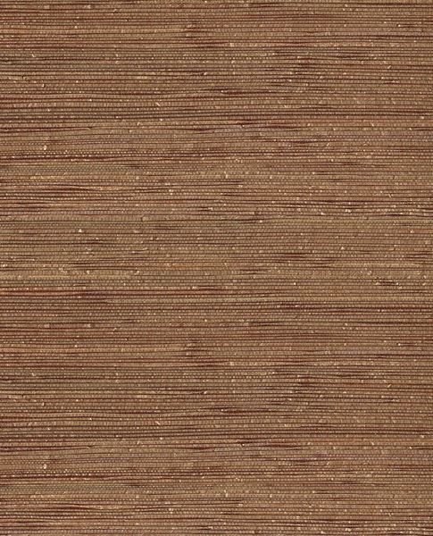 Wide Reed grasscloth wallpaper by Eijffinger, close-up swatch in rich chestnut-brown wide reed weave