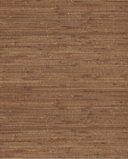 Wide Reed grasscloth wallpaper by Eijffinger, close-up swatch in rich chestnut-brown wide reed weave