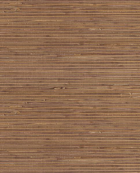 Fine Sisal wallpaper by Eijffinger, sisal grasscloth swatch in rich chestnut brown