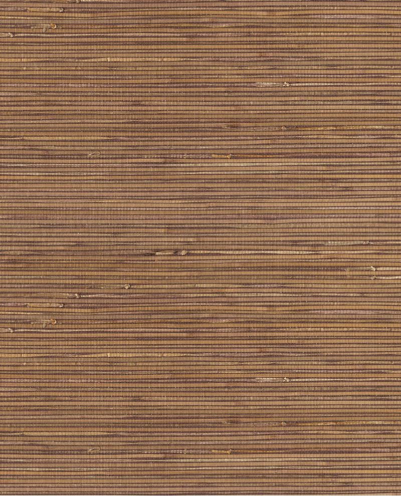 Fine Sisal wallpaper by Eijffinger, sisal grasscloth swatch in rich chestnut brown