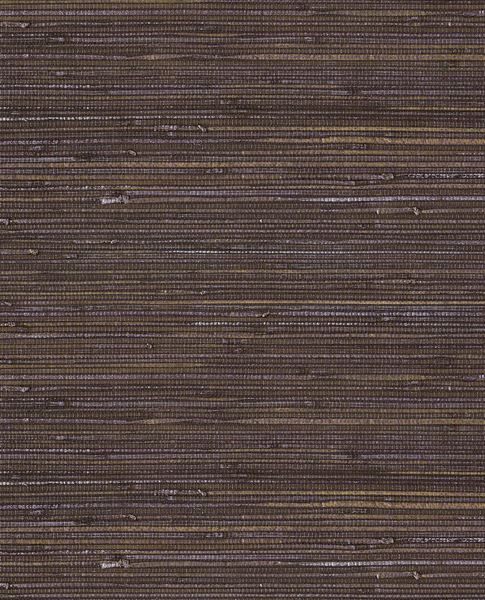 Fine Sisal wallpaper by Eijffinger, sisal grasscloth swatch in deep aubergine purple-brown