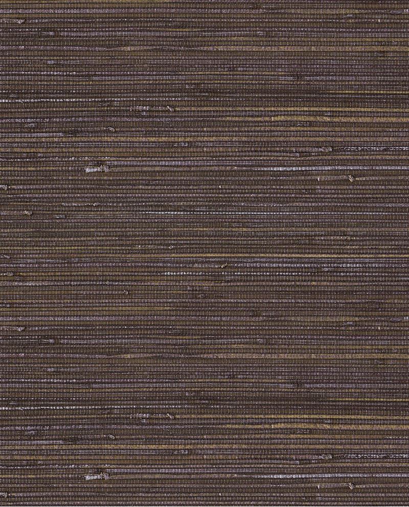 Fine Sisal wallpaper by Eijffinger, sisal grasscloth swatch in deep aubergine purple-brown