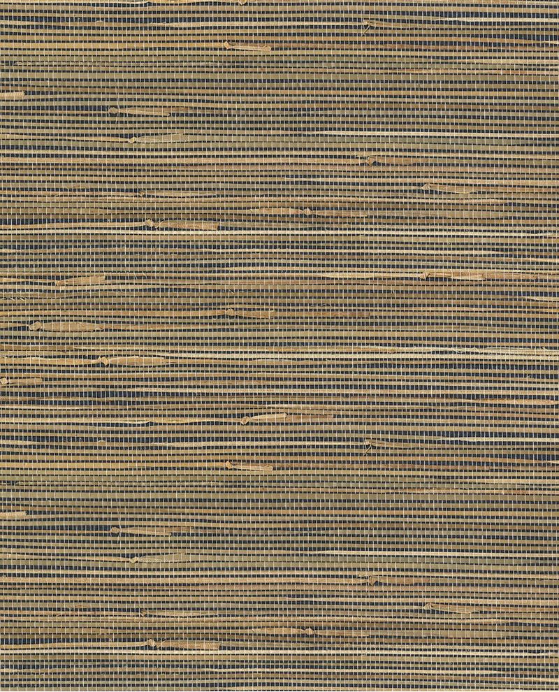 Fine Sisal wallpaper by Eijffinger, navy sisal grasscloth with contrasting straw-coloured flecks