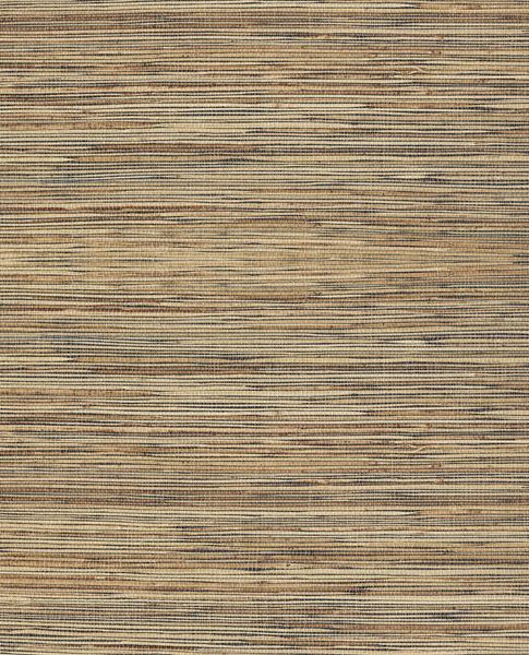 Knotted Jute grasscloth wallpaper by Eijffinger, flat swatch in caramel and walnut-brown woven jute