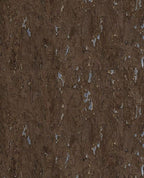 Natural Cork wallpaper by Eijffinger, flat swatch of cork texture in dark espresso brown with metallic silver flecks.