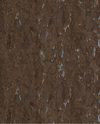 Natural Cork wallpaper by Eijffinger, flat swatch of cork texture in dark espresso brown with metallic silver flecks.