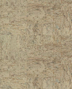 Natural Cork wallpaper by Eijffinger, flat swatch of cork texture in pale sandy beige and soft grey with mottled grain.
