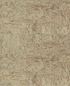 Natural Cork wallpaper by Eijffinger, flat swatch of cork texture in pale sandy beige and soft grey with mottled grain.