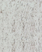 Natural Cork wallpaper by Eijffinger, flat swatch of cork texture in soft pale grey-green with rosy bark flecks.