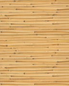 Wide Reed grasscloth wallpaper by Eijffinger, flat swatch of wide honey-gold bamboo reed with dark accents