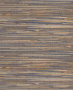 Banded Reed grasscloth wallpaper by Eijffinger, swatch in indigo blue and natural straw banded reed