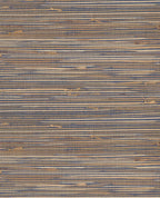 Banded Reed grasscloth wallpaper by Eijffinger, swatch in indigo blue and natural straw banded reed