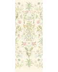 Bird & Blossom Mural wall mural by Eijffinger, vertical chinoiserie panel of birds, palms and pastel blooms on a cream ground.