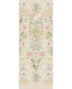 Bird & Blossom Mural by Eijffinger, same vertical chinoiserie of birds and florals shown on a soft taupe-grey ground.