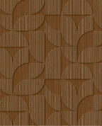 Petal Relief wallpaper by Eijffinger, flat swatch of the retro embossed petal geometric in rich rust cinnamon.