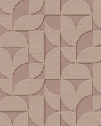 Arch Block wallpaper by Eijffinger, flat swatch of the 3D embossed arch geometric in dusty mauve pink.