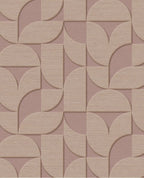 Arch Block wallpaper by Eijffinger, flat swatch of the 3D embossed arch geometric in dusty mauve pink.