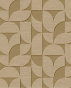 Arch Block wallpaper by Eijffinger, flat swatch of the 3D embossed arch geometric in olive ochre gold.