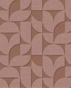 Arch Block wallpaper by Eijffinger, flat swatch of the 3D embossed arch geometric in terracotta clay rust.
