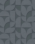 Arch Block wallpaper by Eijffinger, flat swatch of the 3D embossed arch geometric in deep charcoal slate grey.