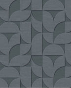 Arch Block wallpaper by Eijffinger, flat swatch of the 3D embossed arch geometric in deep charcoal slate grey.