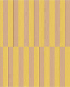 Cabana Stripe wallpaper by Eijffinger, flat swatch of vertical block stripes in sunny yellow and warm beige.