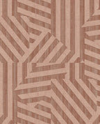 Deco Maze wallpaper by Eijffinger in terracotta clay pink, interlocking line geometric pattern, flat swatch