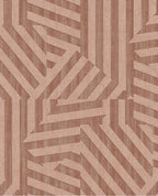 Deco Maze wallpaper by Eijffinger in terracotta clay pink, interlocking line geometric pattern, flat swatch