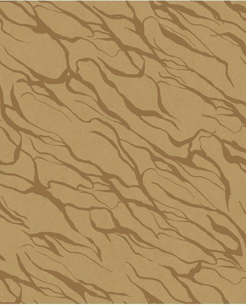 River Vein wallpaper by Eijffinger in golden ochre on caramel, streaming vein pattern, flat swatch close-up