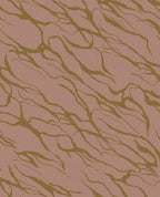 River Vein wallpaper by Eijffinger, olive veins on dusky rose pink, flowing abstract line design, flat swatch