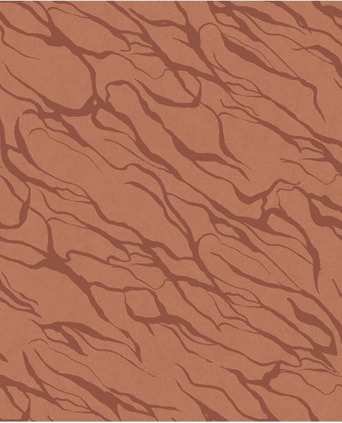 River Vein wallpaper by Eijffinger in tonal terracotta, organic streaming vein motif, flat swatch close-up