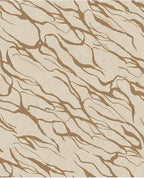 River Vein wallpaper by Eijffinger, flowing organic vein lines in tan brown on cream, abstract marbled flat swatch