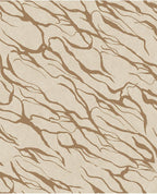 River Vein wallpaper by Eijffinger, flowing organic vein lines in tan brown on cream, abstract marbled flat swatch