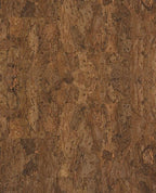 Natural Cork wallpaper by Eijffinger, flat swatch of cork texture in rich chestnut brown with deep bark mottling.