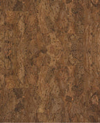 Natural Cork wallpaper by Eijffinger, flat swatch of cork texture in rich chestnut brown with deep bark mottling.